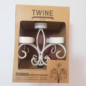 Twine White Shabby Chic Wine Bottle Candelabra